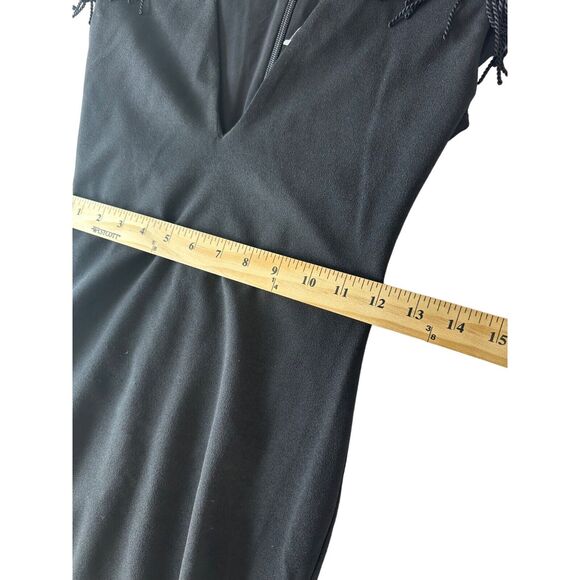 Nookie Mendez Fringe Glam Evening Bodycon Dress NWT Black size Small - Picture 7 of 10